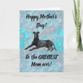 Greyhound Happy Mütter Day Blue Marble Karte (Vorderseite)