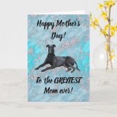 Greyhound Happy Mütter Day Blue Marble Karte (Gelbe Blume)