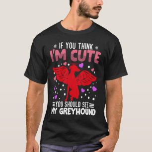 Greyhound Heart Valentine's Day Animal for Womens T-Shirt