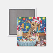 Greyhound Holiday Baking: Festliche Weihnachten Magnet (Vorderseite/Rückseite)