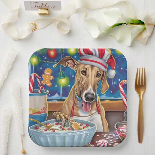 Greyhound Holiday Baking: Festliche Weihnachten Pappteller (Hochzeit)