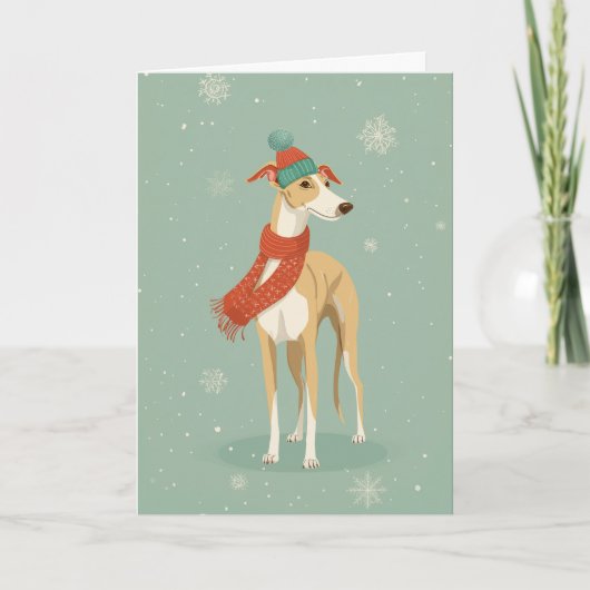Greyhound Holiday Greeting Karte (Vorderseite)