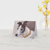 Greyhound Hund Art Note Card Karte (Gelbe Blume)