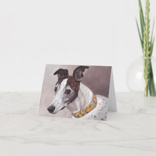 Greyhound Hund Art Note Card Karte