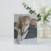 Greyhound Hund Art Postkarte (Stehend Vorderseite)