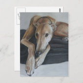 Greyhound Hund Art Postkarte (Vorne/Hinten)