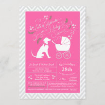 Greyhound Hund Baby Dusche Pink