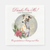 Greyhound Hund Hochzeit Napkins mit Hunde-Foto Serviette (Vorderseite)