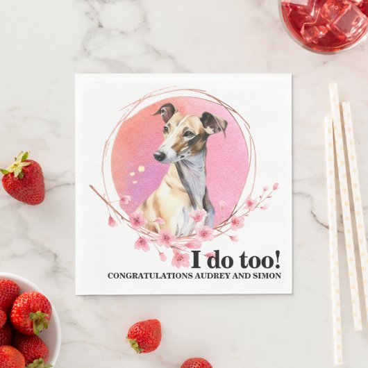 Greyhound Hund Hochzeit Napkins mit Hunde-Foto Serviette (Beispiel)