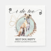 Greyhound Hund Hochzeit Napkins mit Hunde-Foto Serviette (Vorderseite)