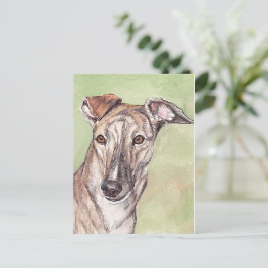 Greyhound Hund Hunde Kunst Postkarten (Stehend Vorderseite)