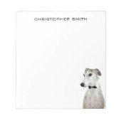 Greyhound Hund in Bow-Krawatte Notizblock (Vorderseite)