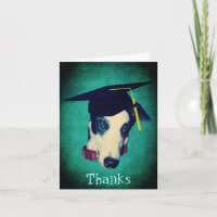Greyhound Hund in Graduation Cap Danke Karte