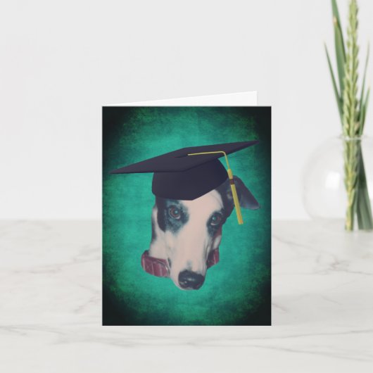 Greyhound Hund in Graduation Cap Note Card Karte (Vorderseite)