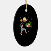 Greyhound Hund Light Weihnachtsbaum Xmas G Keramik Ornament (Rechts)