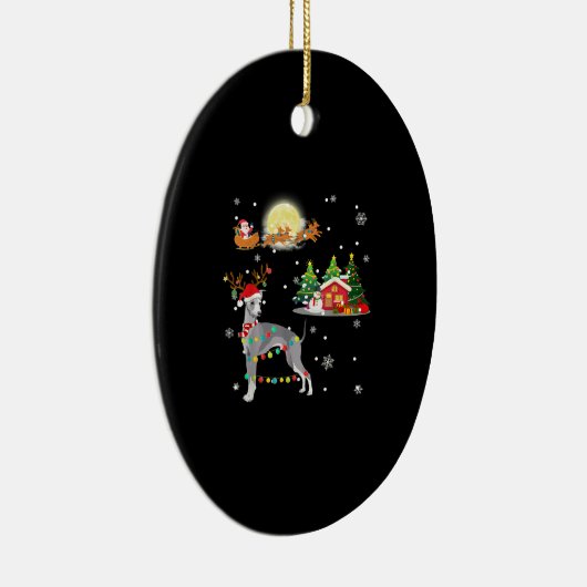Greyhound Hund Light Weihnachtsbaum Xmas G Keramik Ornament (Rechts)