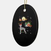 Greyhound Hund Light Weihnachtsbaum Xmas G Keramik Ornament (Links)