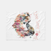 Greyhound Hund Mama Floral Fleecedecke (Vorderseite (Horizontal))