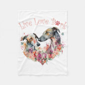 Greyhound Hund Mama Floral Fleecedecke (Vorderseite)