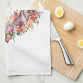 Greyhound Hund Mama Floral Geschirrtuch (Viertel Falte)