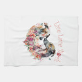 Greyhound Hund Mama Floral Geschirrtuch (Horizontal)