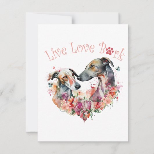 Greyhound Hund Mama Floral Mitteilungskarte (Vorderseite)