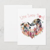 Greyhound Hund Mama Floral Mitteilungskarte (Vorne/Hinten)
