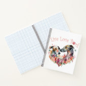 Greyhound Hund Mama Floral Notizblock (Innenseite)