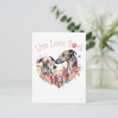 Greyhound Hund Mama Floral Postkarte (Stehend Vorderseite)