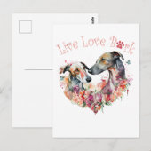 Greyhound Hund Mama Floral Postkarte (Vorne/Hinten)