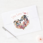 Greyhound Hund Mama Floral Quadratischer Aufkleber (Umschlag)