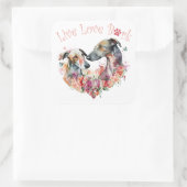 Greyhound Hund Mama Floral Quadratischer Aufkleber (Tasche)