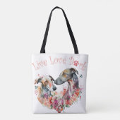 Greyhound Hund Mama Floral Tasche (Rückseite)
