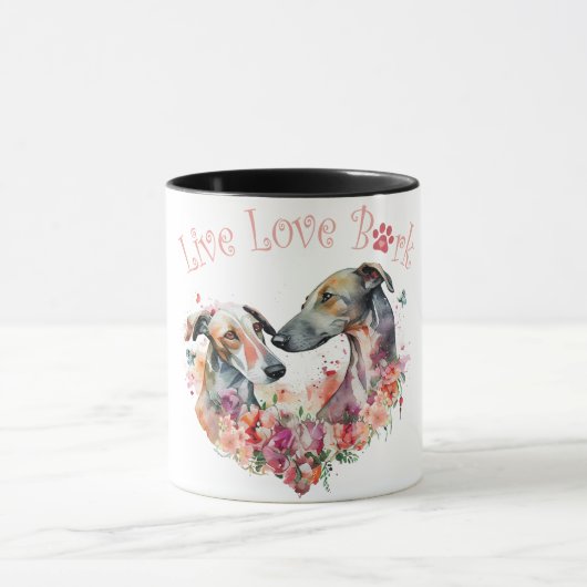 Greyhound Hund Mama Floral Tasse (Zentrum)