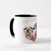 Greyhound Hund Mama Floral Tasse (Vorderseite Links)
