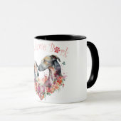 Greyhound Hund Mama Floral Tasse (VorderseiteRechts)