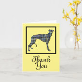 Greyhound Hund Silhouette Danke, dass Sie Grußkart Karte (Gelbe Blume)