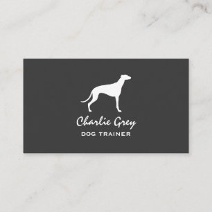 Greyhound Hund Silhouette Grau und Weiß Visitenkarte