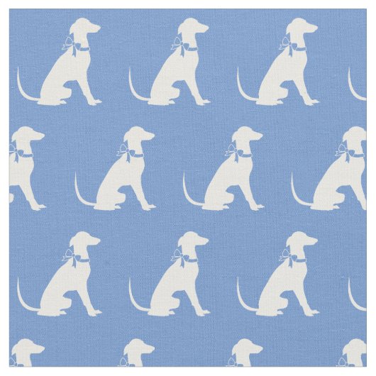 Greyhound Hund Silhouette Pet Light Blue Stoff (Nahaufnahme)