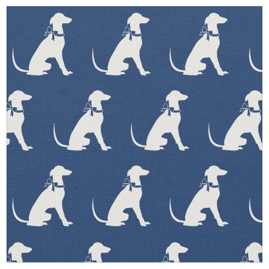 Greyhound Hund Silhouette Pet Navy Blue Stoff (Nahaufnahme)