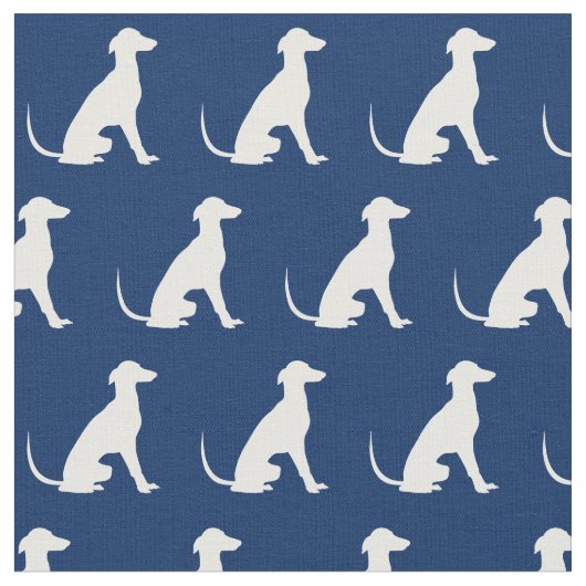 Greyhound Hund Silhouette Pet Navy Blue Stoff (Nahaufnahme)
