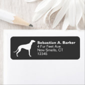 Greyhound Hund Silhouette Rücksendeadresse (Insitu)