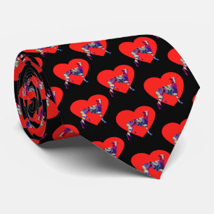 Greyhound Hund Silhouette Valentine's Day Heart Kr Krawatte