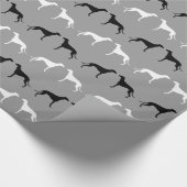 Greyhound Hund Silhouetten Muster Geschenkpapier (Ecke)