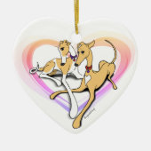 Greyhound Hunde Art Keramik Keramik Ornament (Vorne)