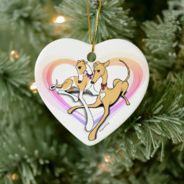 Greyhound Hunde Art Keramik Ornament