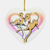 Greyhound Hunde Art Keramik Ornament (Hinten)