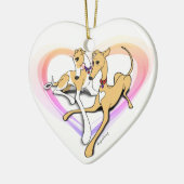 Greyhound Hunde Art Keramik Ornament (Links)