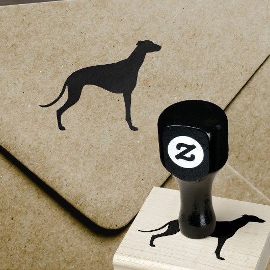 Greyhound Hunde Silhouette Gummistempel