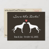 Greyhound Hunde Silhouetten Hochzeit Sichern Sie d Ankündigungspostkarte (Vorne/Hinten)